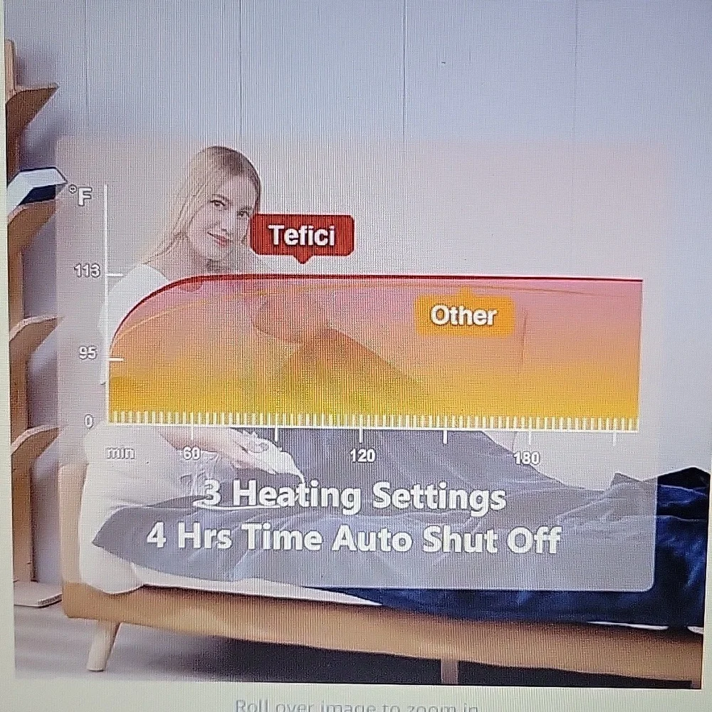 TEFICI Electric heated blanket throw 50x60